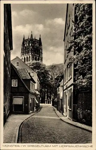 Ak Münster in Westfalen, Spiegelturm, Liebfrauenkirche