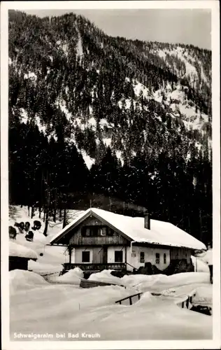 Ak Kreuth am Tegernsee Oberbayern, Schweigeralm, Winter