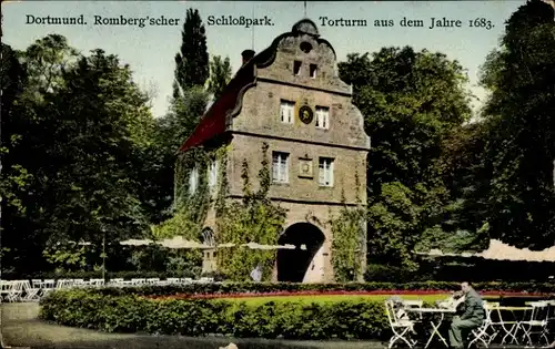 Ak Dortmund im Ruhrgebiet, Rombergscher Schlosspark, Torturm aus 1683