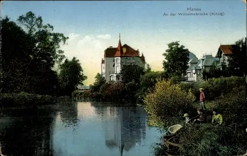 Ak Hanau am Main, Wilhelmsbrücke, Kinzig