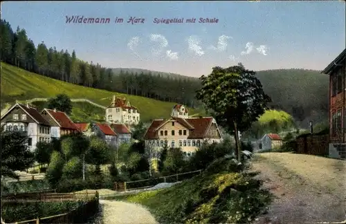 Ak Wildemann Clausthal Zellerfeld im Oberharz, Spiegeltal, Schule