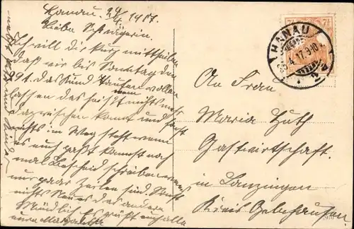 Ak Kesselstadt Hanau am Main, Partie im Park, Fontäne