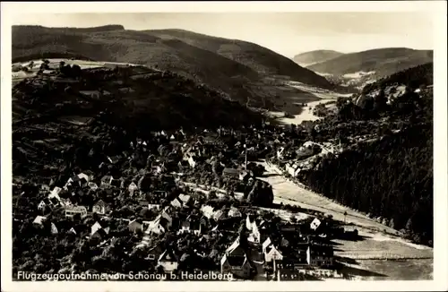 Ak Schönau bei Heidelberg Odenwald, Flugzeugaufnahme