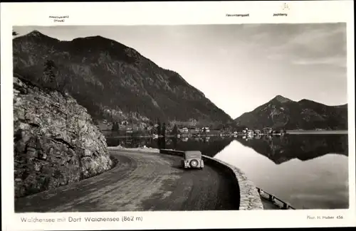 Ak Walchensee Kochel am See, Uferstraße, Panorama