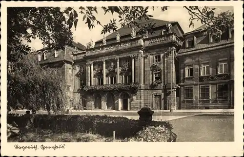 Ak Bayreuth in Oberfranken, Blick auf das Opernhaus, Fassade, Park