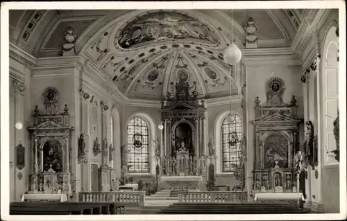 Ak Schwabsoien in Oberbayern, Pfarrkirche St. Stephan, Innenansicht