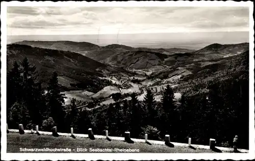 Ak Schwarzwaldhochstraße, Blick Seebachtal-Rheinebene