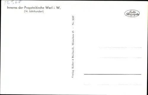 Ak Werl in Westfalen, Inneres der Propsteikirche