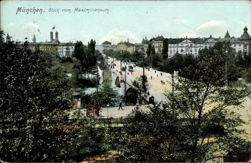 Ak München, Blick vom Maximilianeum