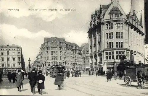 Ak Hamburg Mitte Altstadt, Mönckebergstraße, Stadt Café