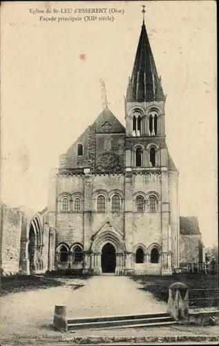 Ak St-Leu d'Esserent Oise, Eglise, Facade principale