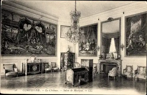 Ak Compiègne Oise, Schloss, Musiksalon