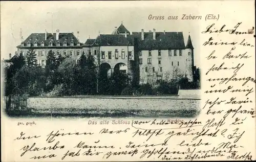 Ak Saverne Zabern Elsass Bas Rhin, altes Schloss