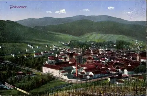 Ak Guebwiller Gebweiler Elsaß Elsass Haut Rhin, Panorama