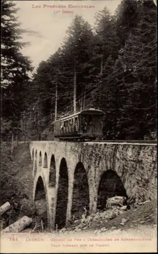 Ak Superbagnères Luchon Haute Garonne, Eisenbahn, Viadukt