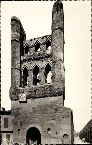 Ak Villefranche de Lauragais Haute Garonne, Glockenturm im gotischen Stil