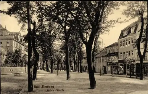 Ak Ilmenau in Thüringen, Lindenstraße, Geschäfte