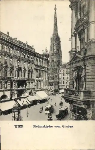 Ak Wien 1 Innere Stadt, Stefanskirche vom Graben