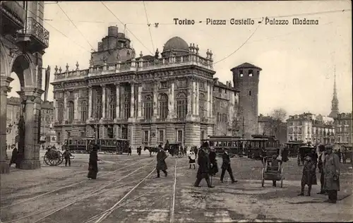 Ak Torino Turin Piemonte, Piazza Castello, Palazzo Madama