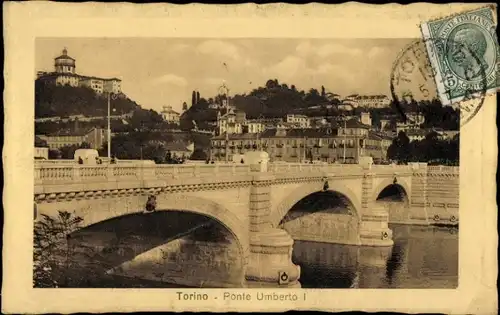 Ak Torino Turin Piemonte, Brücke Umberto I