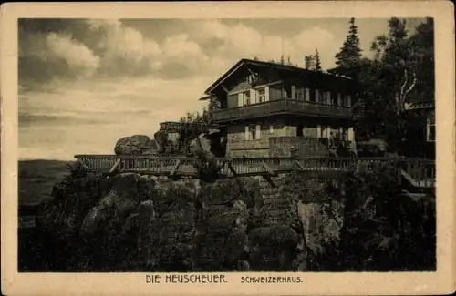 Ak Karłów Karlsberg Schlesien, Szczeliniec Wielki, Heuscheuer, Schweizerhaus