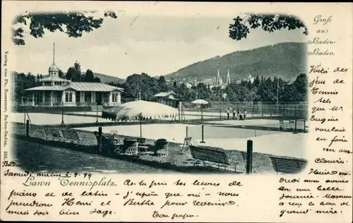 Ak Baden Baden am Schwarzwald, Lawn Tennisplatz