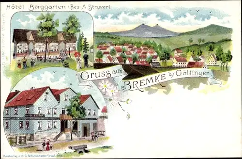 Litho Bremke Gleichen Landkreis Göttingen, Hotel Berggarten, Totalansicht