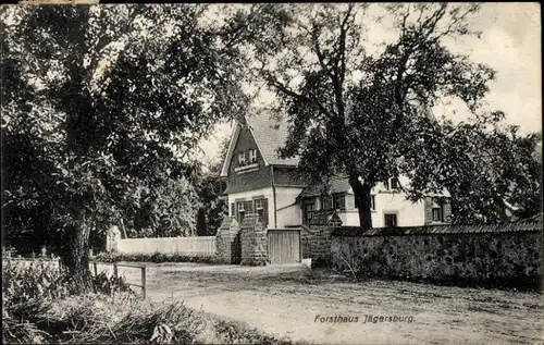 Ak Groß Rohrheim in Hessen, Forsthaus Jägersburg