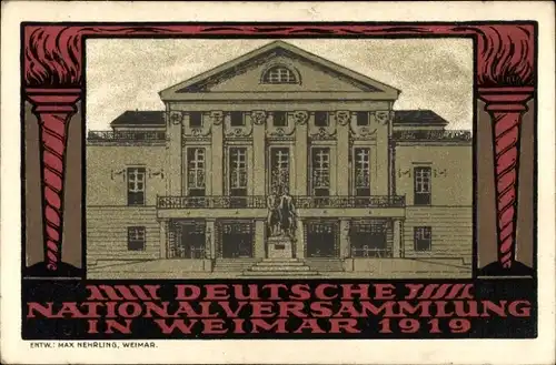 Steindruck Ak Weimar in Thüringen, Deutsche Nationalversammlung 1919