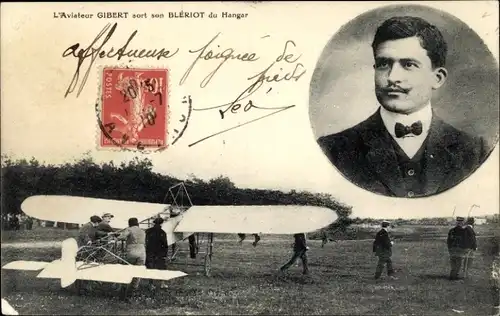 Ak Aviation, Flieger Gibert holt seinen Bleriot aus dem Hangar