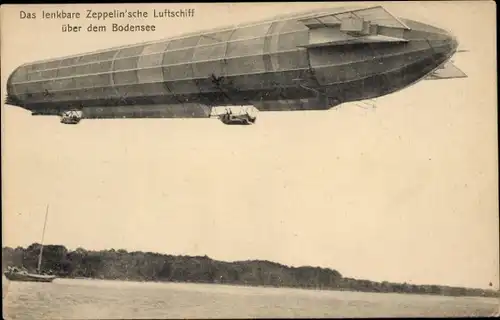 Ak Lenkbares Zeppelin'sches Luftschiff über dem Bodensee