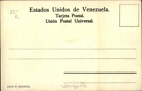 Präge Briefmarken Wappen Ak Bolivar, Venezuela, Weißes Pferd, Getreide