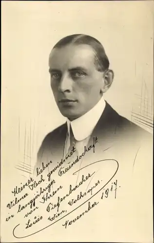 Foto Ak Portrait eines Mannes, Künstler, Louis Tiefenbacher?, Volksoper in Wien