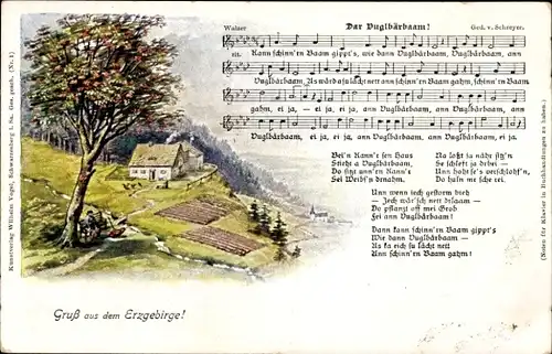 Lied Ak Vogel, Wilhelm, Dar Vuglbärbaam, Landschaftsidylle, Erzgebirge