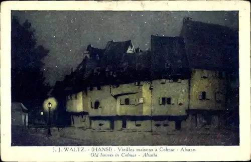 Künstler Ak Hansi, Jean Jacques Waltz, Colmar Kolmar Elsass Haut Rhin, Alte Häuser