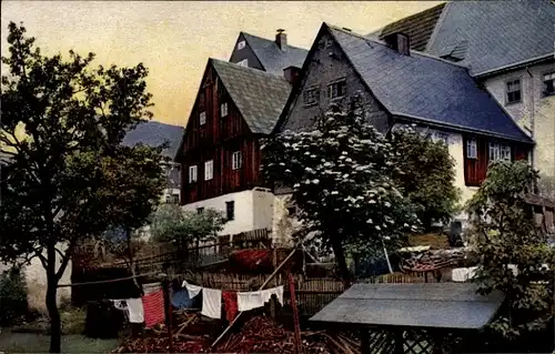 Ak Altenberg im Osterzgebirge, Häuser vom Garten gesehen, Nenke und Ostermaier 205 3438