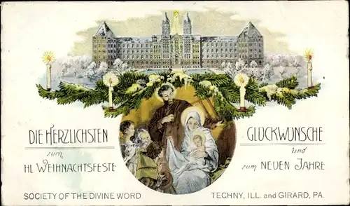 Litho Pennsylvania USA, Society of the Divine Word Techny, Ill and Girard