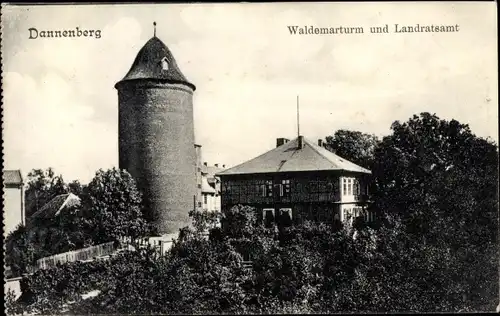 Ak Dannenberg an der Elbe, Waldemarturm, Landratsamt
