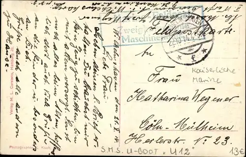 Ak Deutsches U Boot, U 12 passiert die Prinz Heinrich Brücke