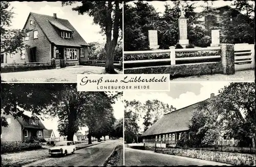 Ak Lübberstedt Gödenstorf in der Lüneburger Heide, Gemischtwarengeschäft Tödter, Ehrenmal, Postamt