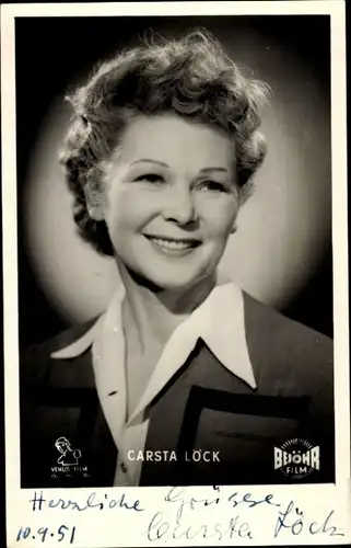 Ak Schauspielerin Carsta Löck, Portrait, Autogramm