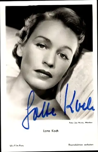 Ak Schauspielerin Lotte Koch, Portrait, Autogramm