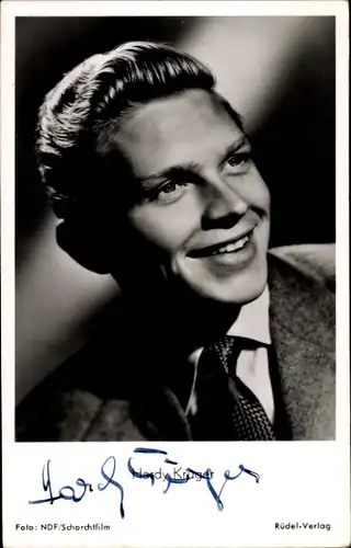 Ak Schauspieler Hardy Krüger, Portrait, Autogramm, Solange Du da bist