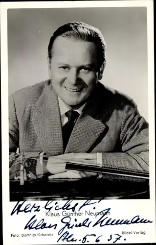Ak Schauspieler Klaus Günther Neumann, Portrait, Autogramm
