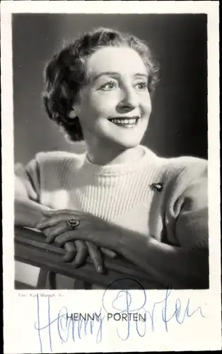 Ak Schauspielerin Henny Porten, Portrait, Autogramm