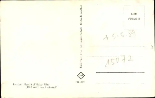 Ak Schauspieler Wolfgang Neuss, Portrait, Autogramm, Küss mich noch einmal