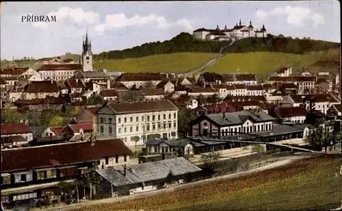 Ak Příbram Pibrans Mittelböhmen, Kloster Svatá Hora, Wallfahrtsort, Bahnhof