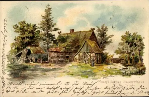 Künstler Litho Telgte in Westfalen, Westfälisches Bauernhaus