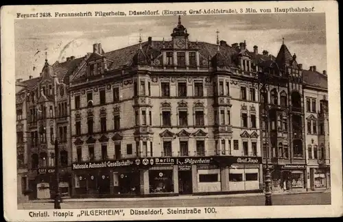 Ak Düsseldorf am Rhein, Christliches Hospiz Pilgerheim, Steinstraße 100