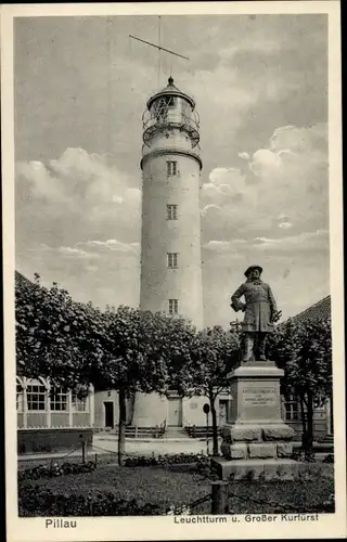 Ak Baltijsk Pillau Ostpreußen, Leuchtturm, Großer Kurfürst